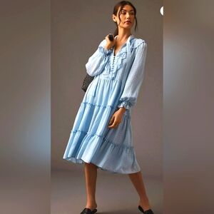 ANTHROPOLOGY Tiered Ruffled Dress